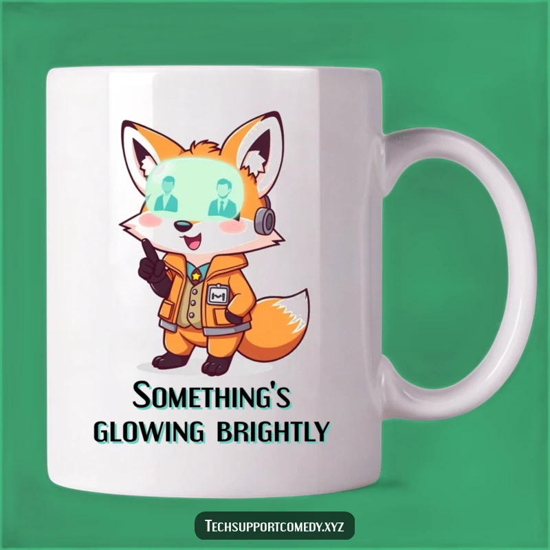 Funny Fox Diagnostic Mug - Playful Smart Vest Pointer Gift for Techies!