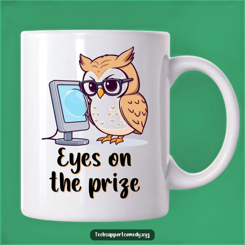 Funny Owl Glasses Mug - Focused Study Session Gift for Nerdy Companions!