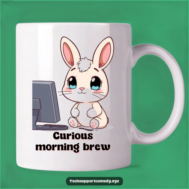 Funny Rabbit Computer Mug - Curious & Hilarious Gift!