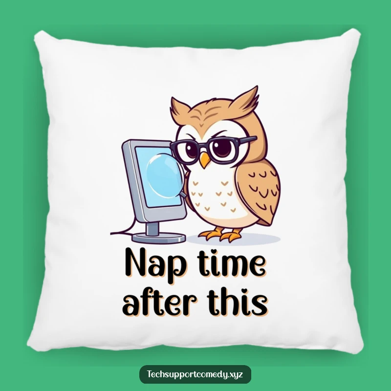 Funny Owl Glasses Pillow - Cozy Computer Focus Cushion for Scholars!
