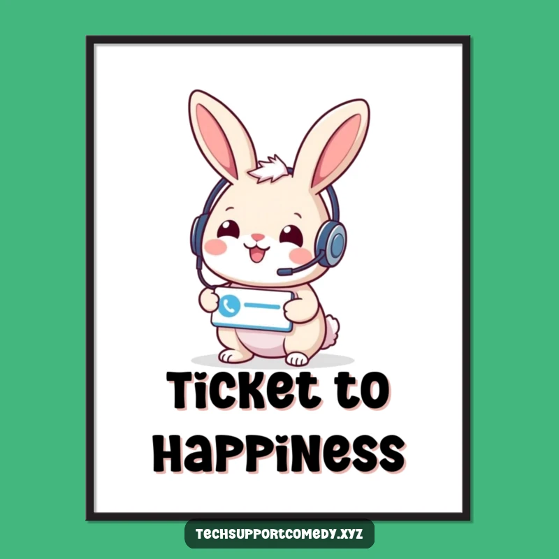 Funny Rabbit Support Digital Art - Cheerful Service Download Gift!