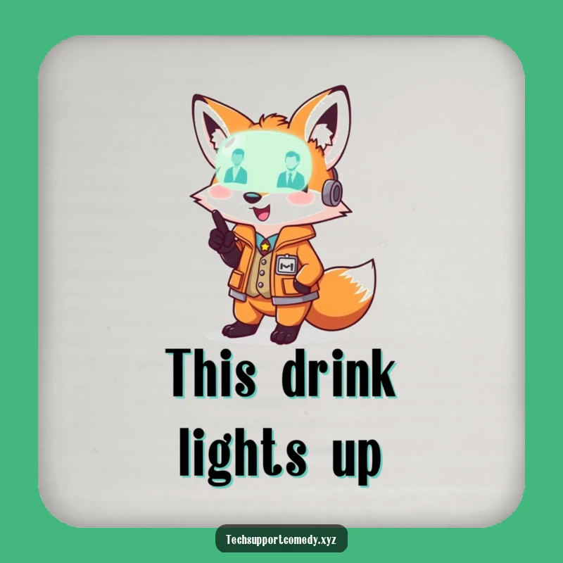 Funny Fox Diagnostic Coaster - Playful Pointer Drink Protector Gift!