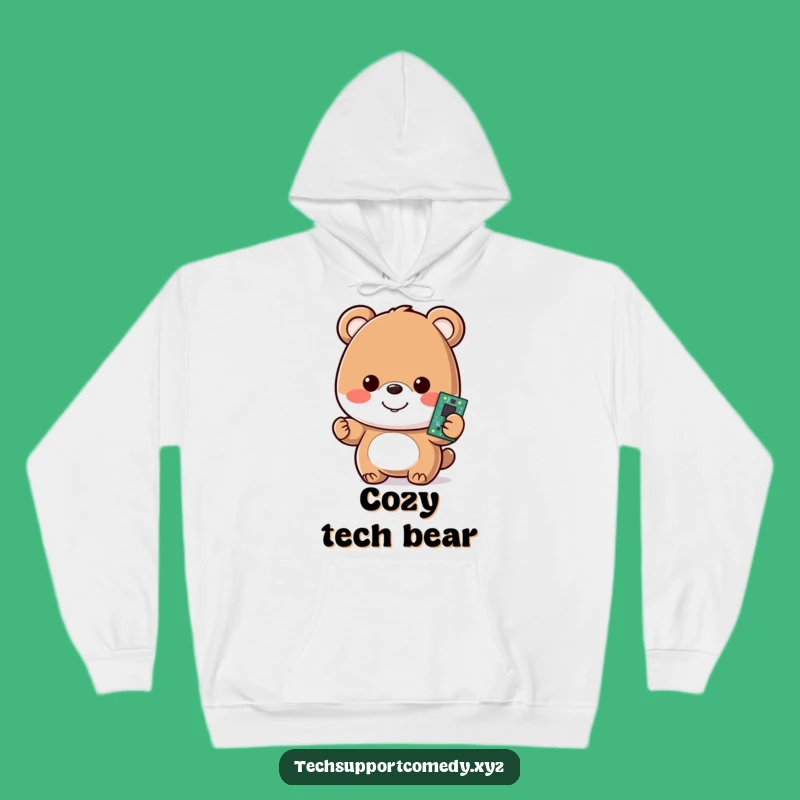 Cozy Funny Bear Motherboard Hoodie - Tech Support Gift!