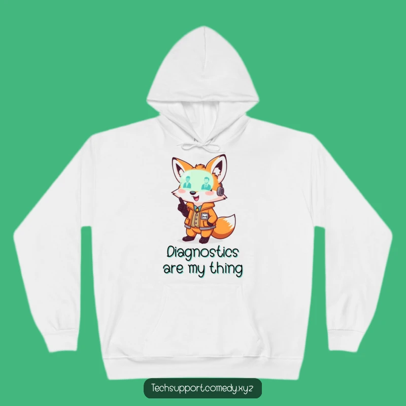 Funny Fox Diagnostic Hoodie - Cozy Smart Vest Tech Sweatshirt Gift!