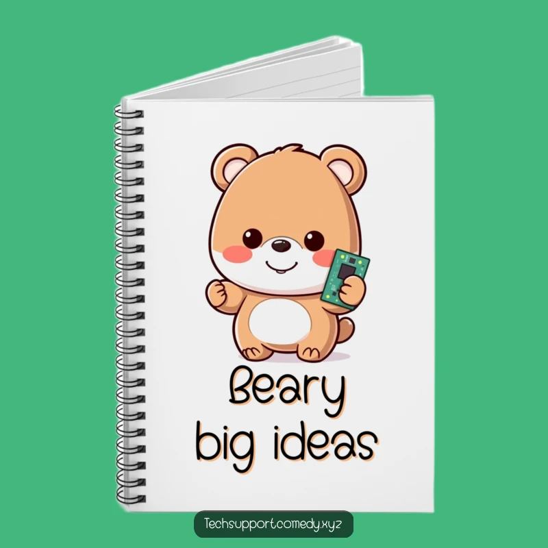 Funny Bear Motherboard Notebook - Code Your Ideas!