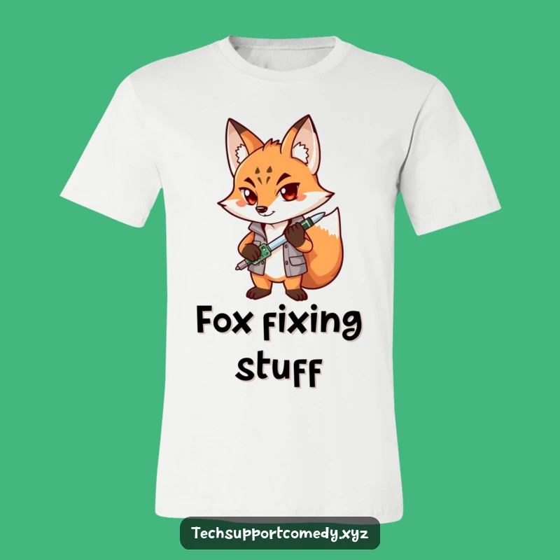 Funny Fox Techie T-Shirt: Determined Engineer Apparel as a Hilarious Gift