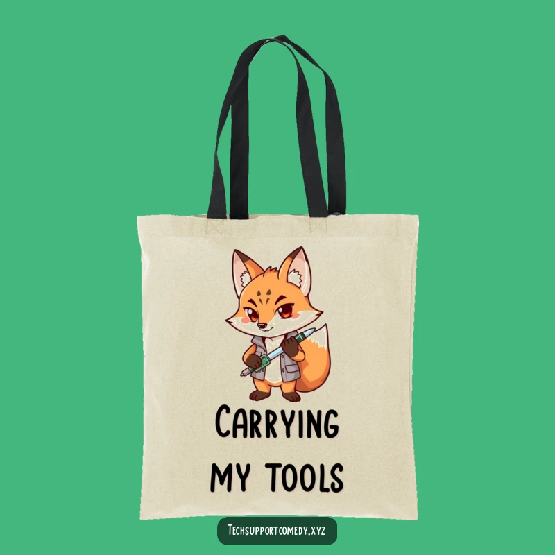 Funny Fox Techie Tote Bag: Durable and Hilarious Carry-All Gift