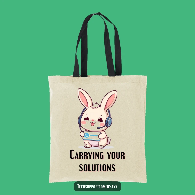 Funny Rabbit Support Tote Bag - Cheerful Service Icon Carryall Gift!