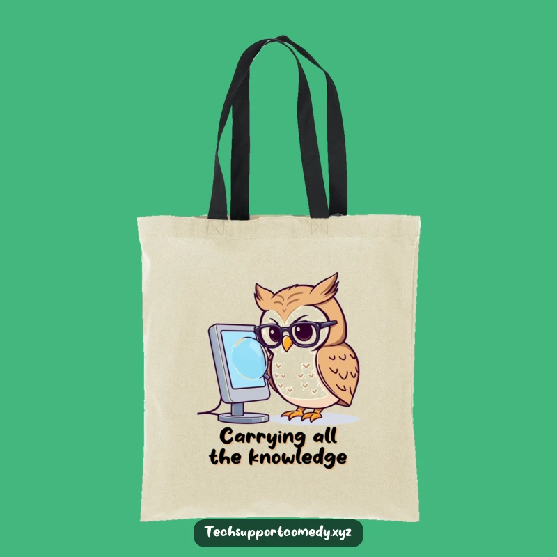 Funny Owl Glasses Tote Bag - Smart Computer Peering Carryall Gift!